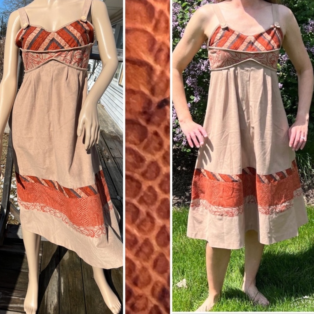 Vintage 70’s Boho Mixed Print Sheath Dress! EUC! - Picture 2 of 16